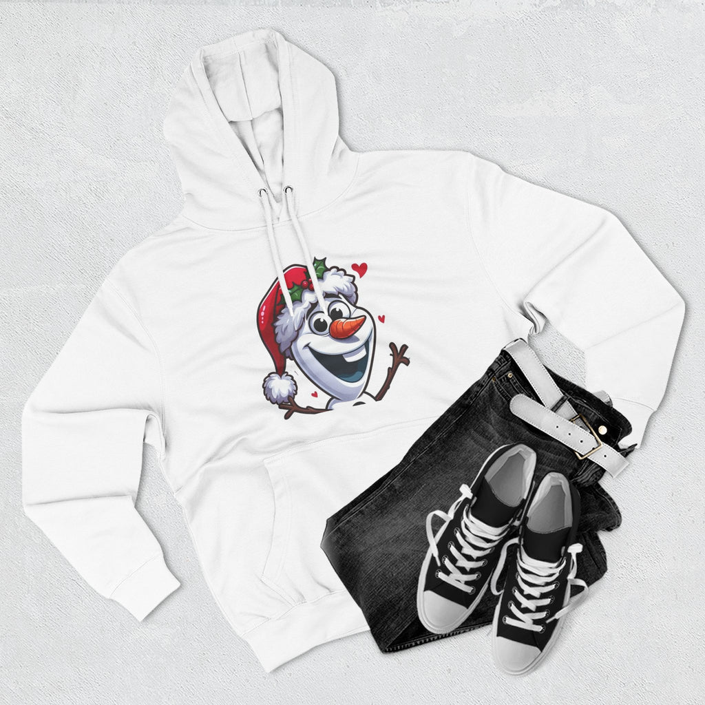 Holiday Snowman Hoodie — Cute Santa Hat Olaf-Style Winter Pullover