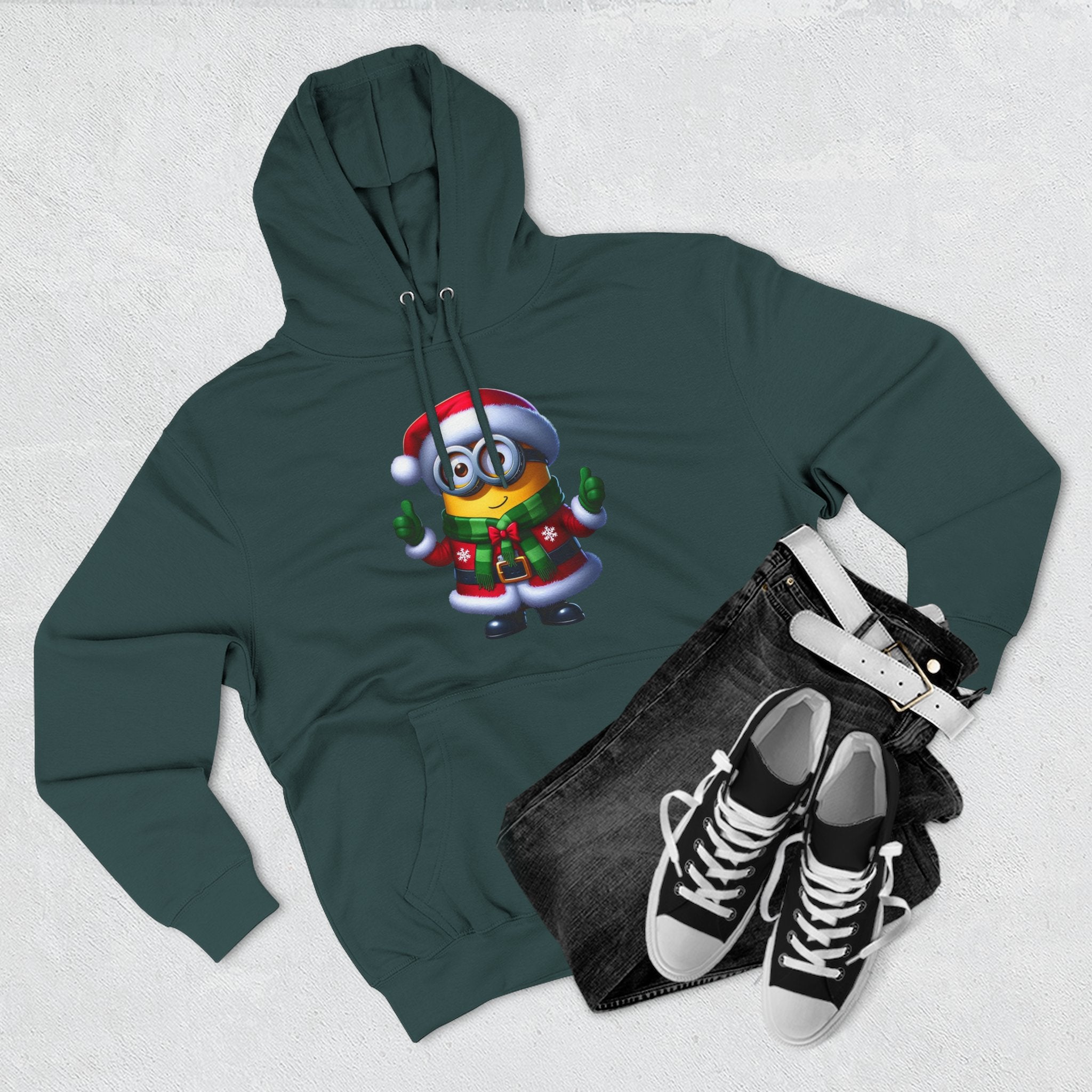 Holiday Minion Santa Hoodie — Cute Christmas Fleece Pullover