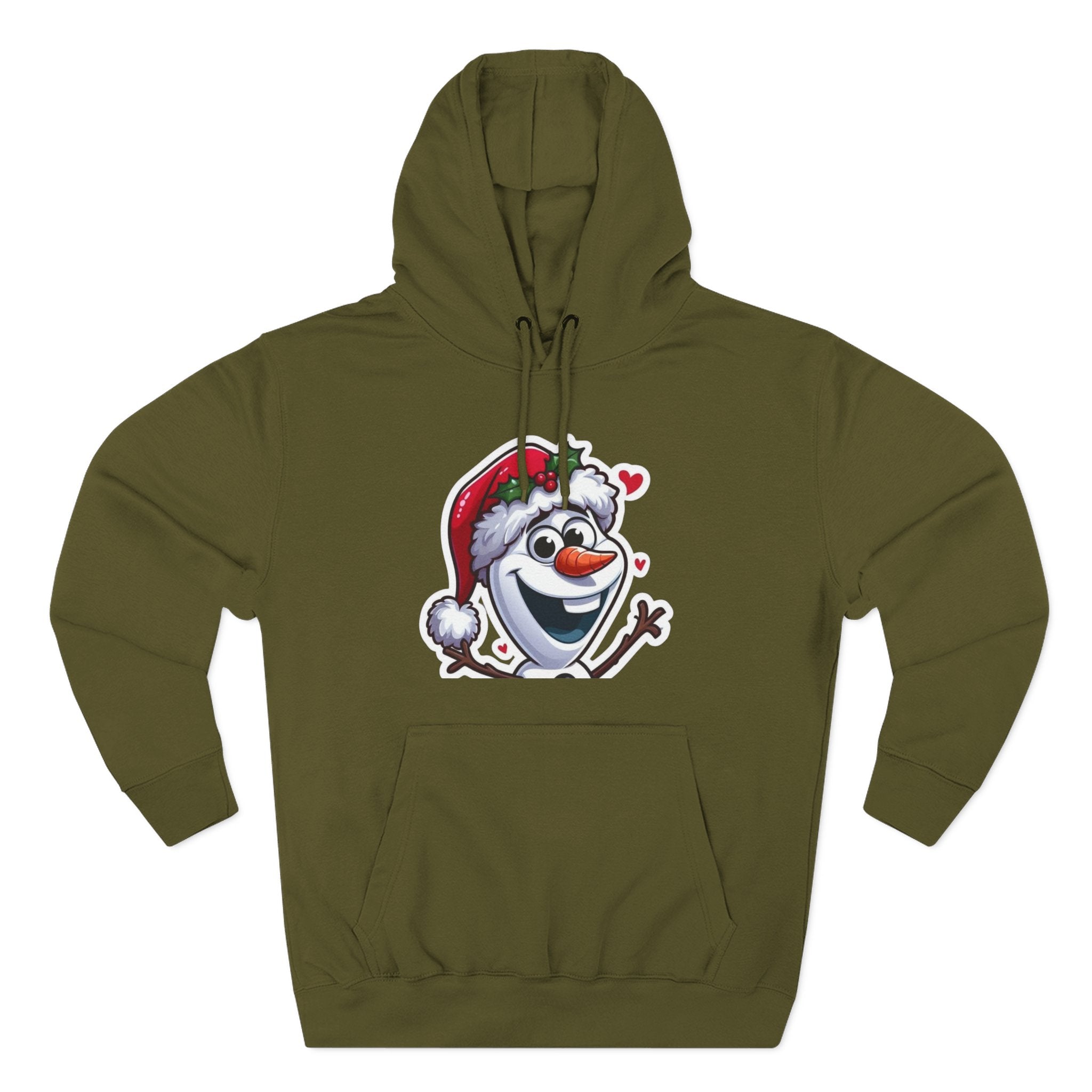 Holiday Snowman Hoodie — Cute Santa Hat Olaf-Style Winter Pullover