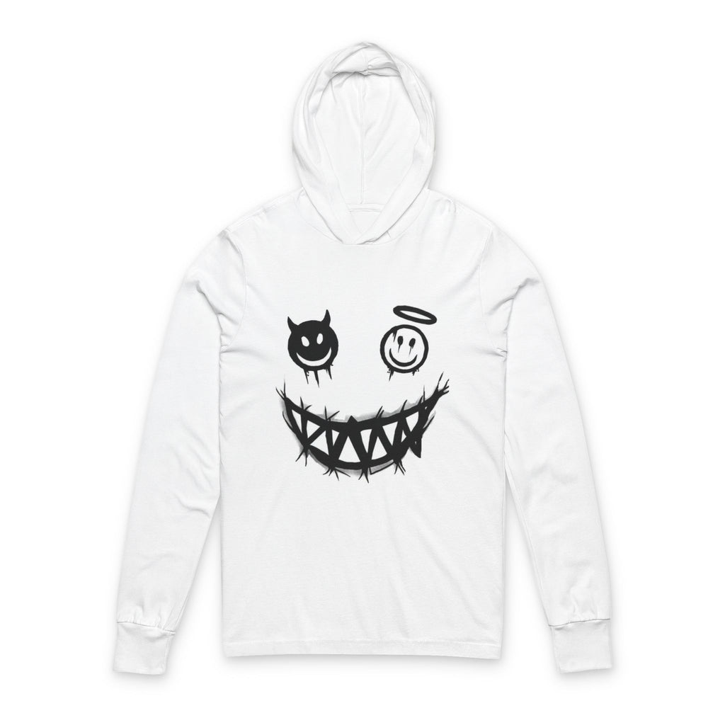 Copy of Black and White Unisex Hooded Long Sleeve Tee - Sudaderas Blanco y Negro