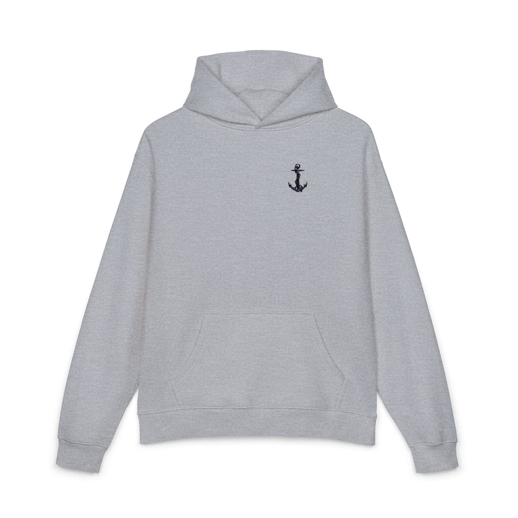 Anchor Embroidered Hoodie — Minimal Nautical Relaxed Pullover