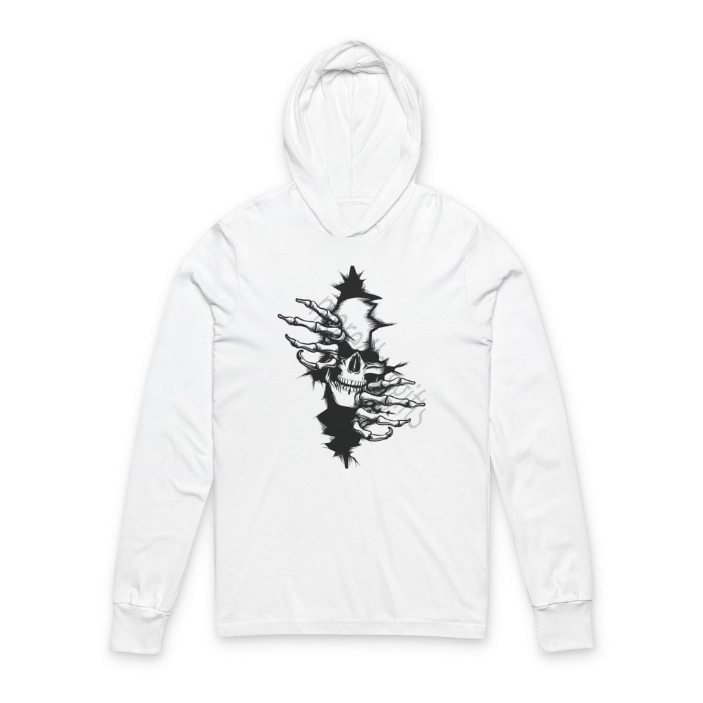 Copy of Copy of Black and White Unisex Hooded Long Sleeve Tee - Sudaderas Blanco y Negro
