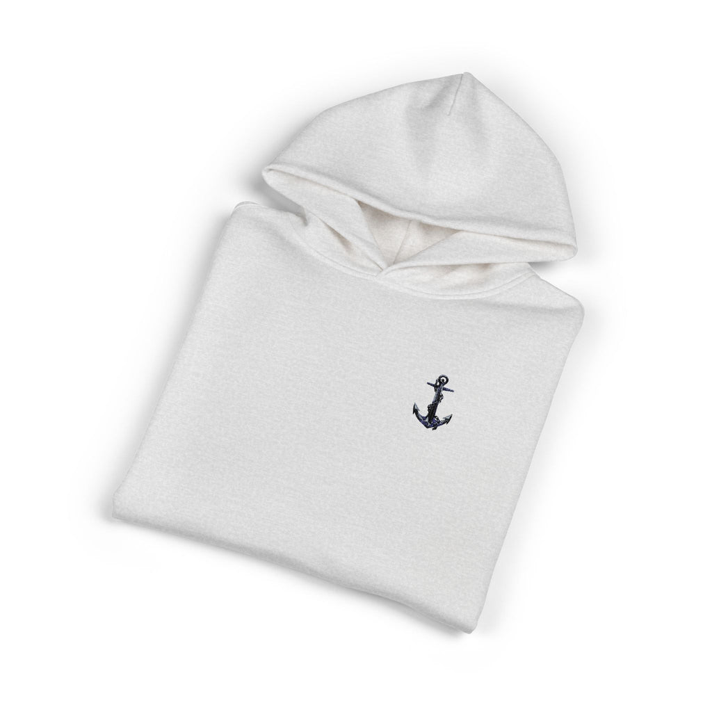 Anchor Embroidered Hoodie — Minimal Nautical Relaxed Pullover