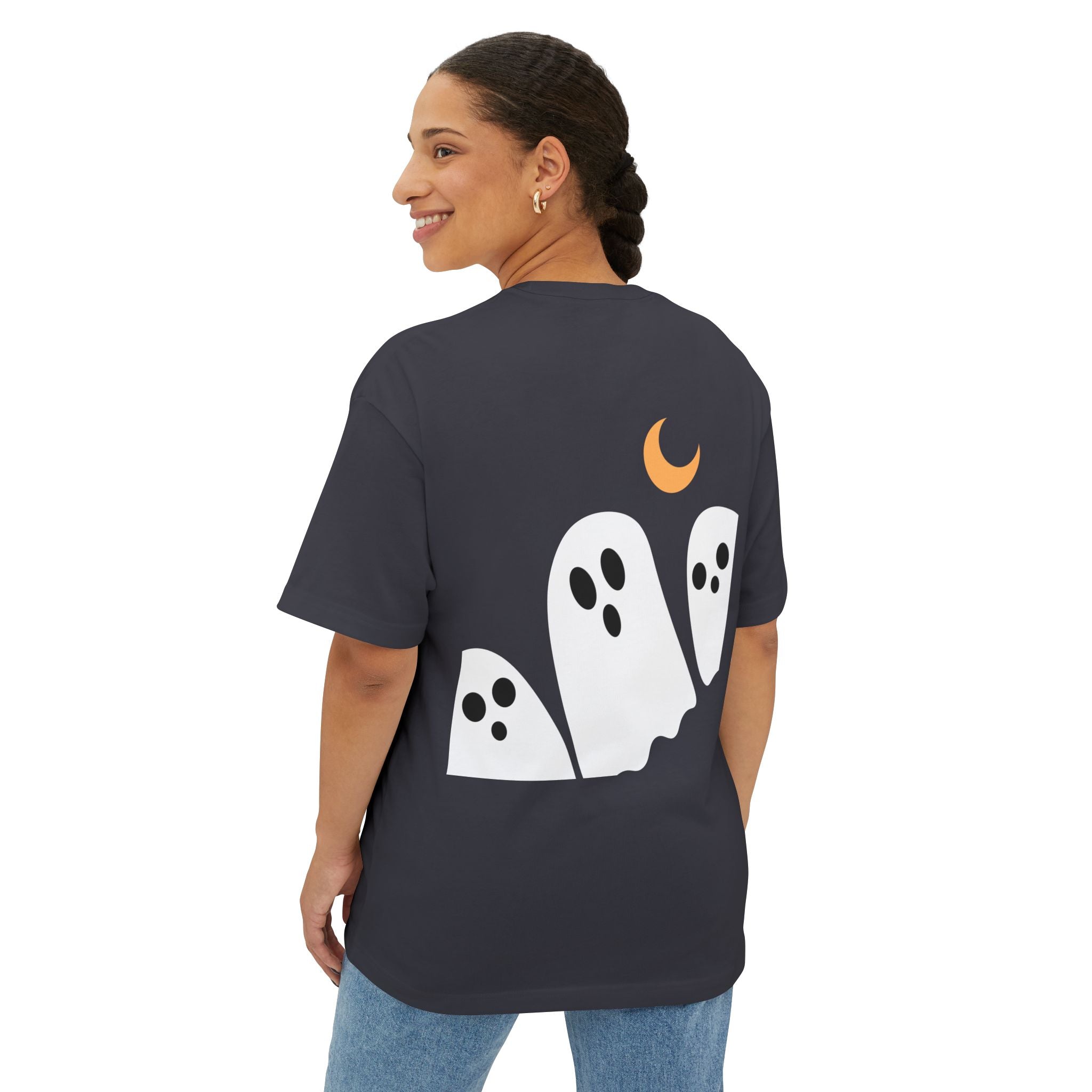 Halloween Vibes Oversized Tee, Unisex Halloween Shirt, Fall Fashion Tee, Spooky Season Top, Pumpkin Graphic Tee, Comfortable Casual Tee