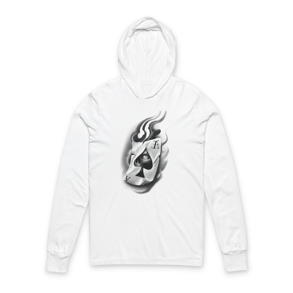 Copy of Black and White Unisex Hooded Long Sleeve Tee - Sudaderas Blanco y Negro
