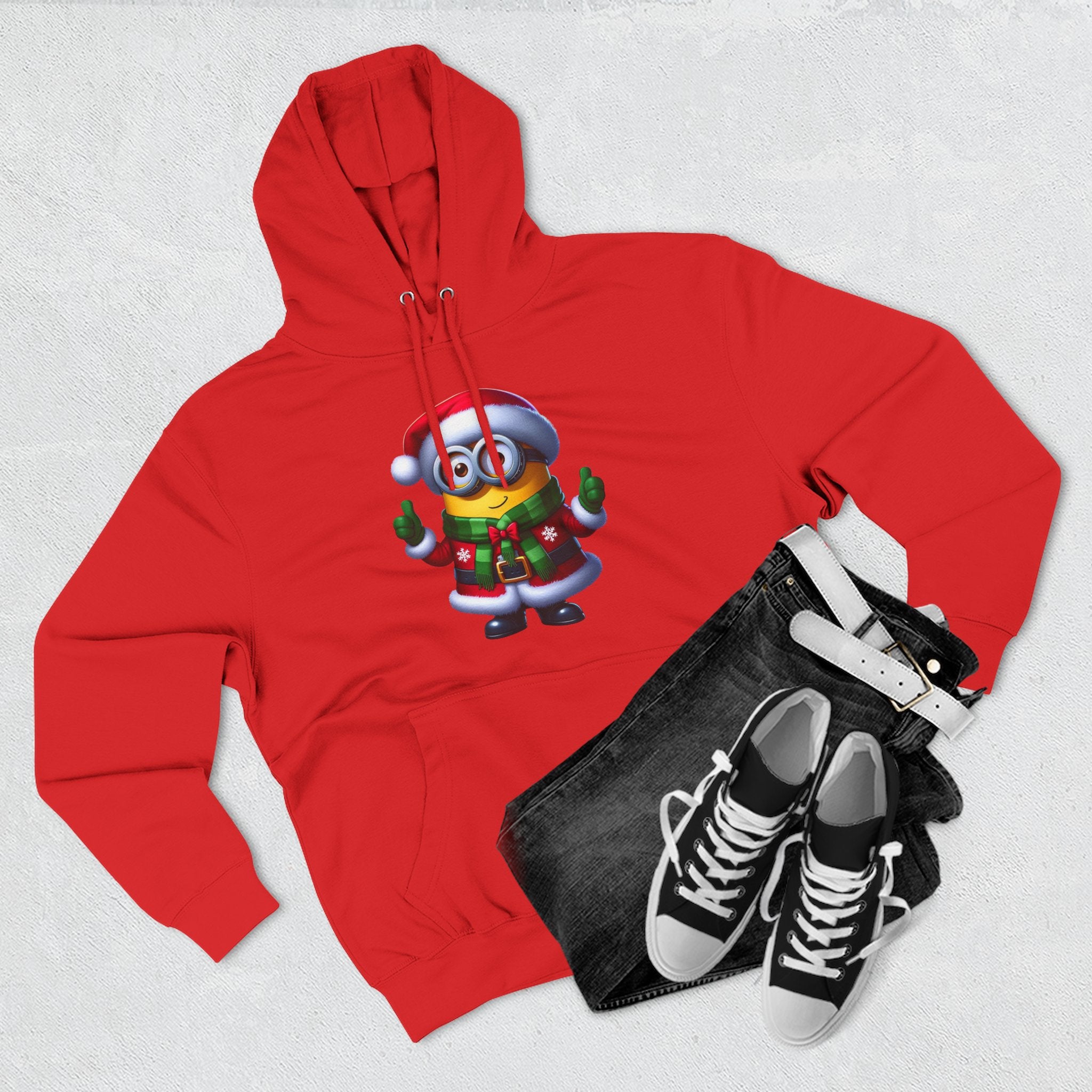 Holiday Minion Santa Hoodie — Cute Christmas Fleece Pullover