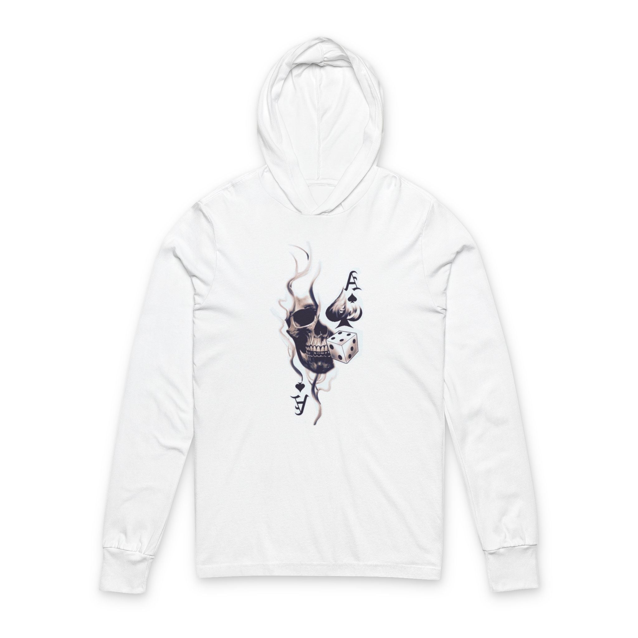 Copy of Black and White Unisex Hooded Long Sleeve Tee - Sudaderas Blanco y Negro