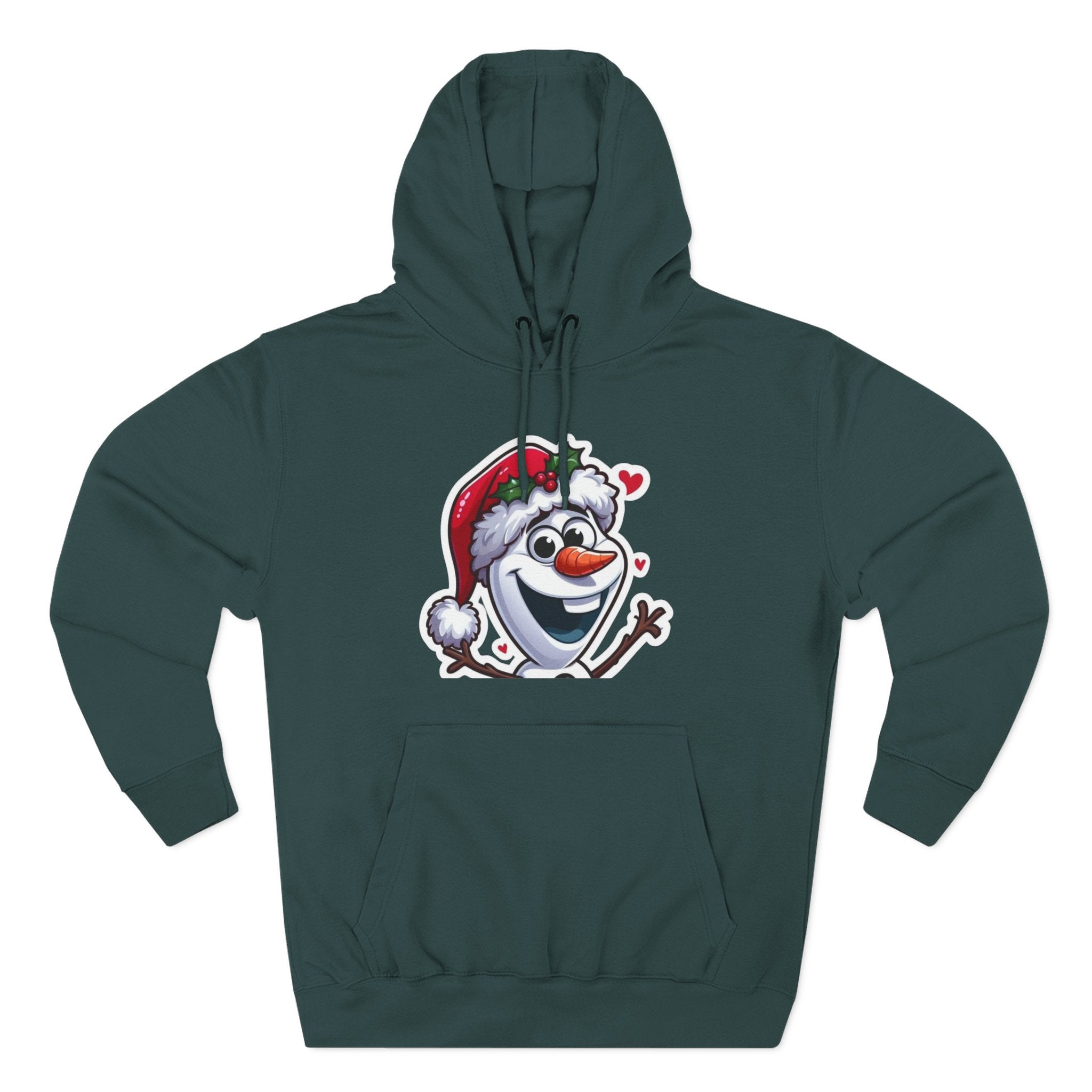 Holiday Snowman Hoodie — Cute Santa Hat Olaf-Style Winter Pullover