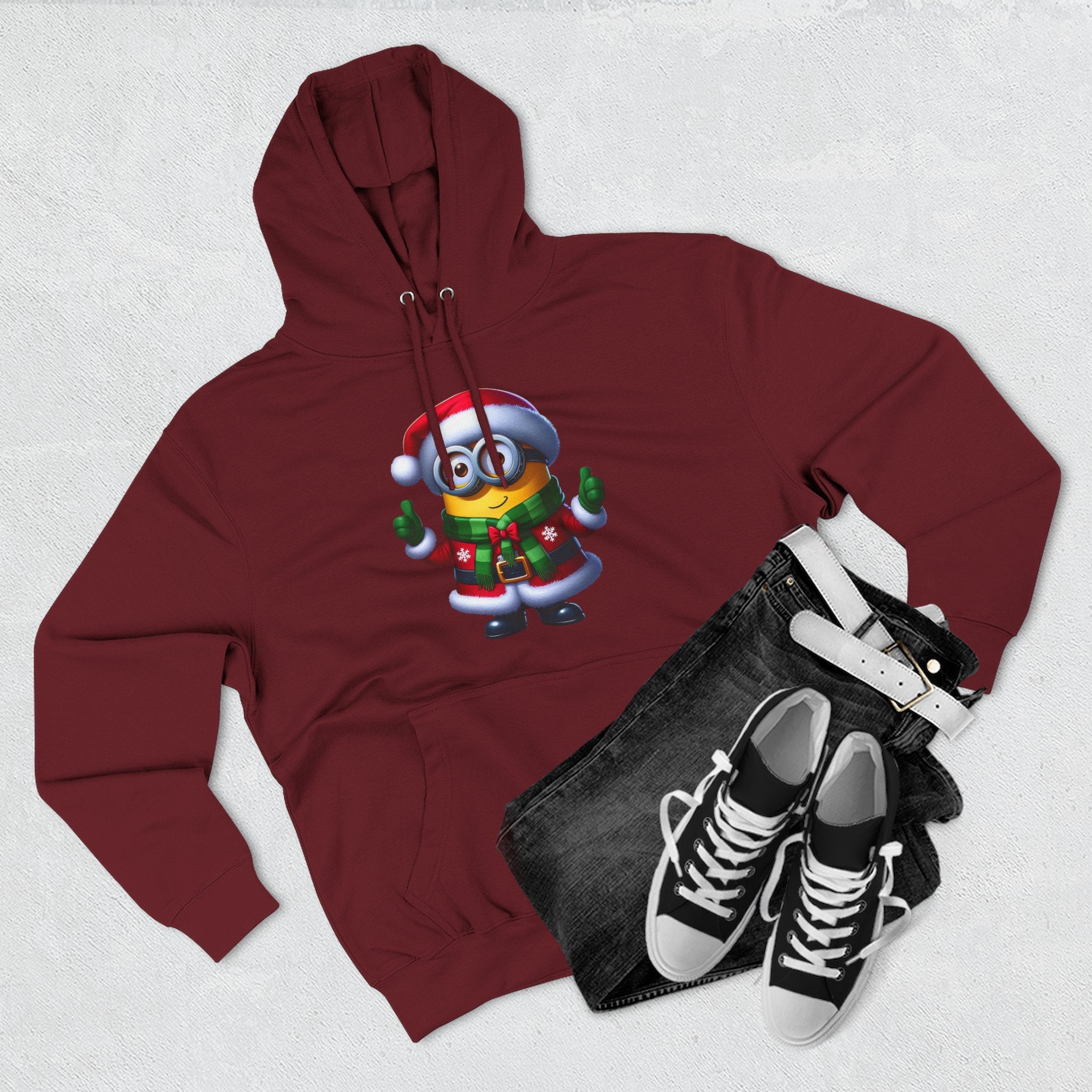 Holiday Minion Santa Hoodie — Cute Christmas Fleece Pullover