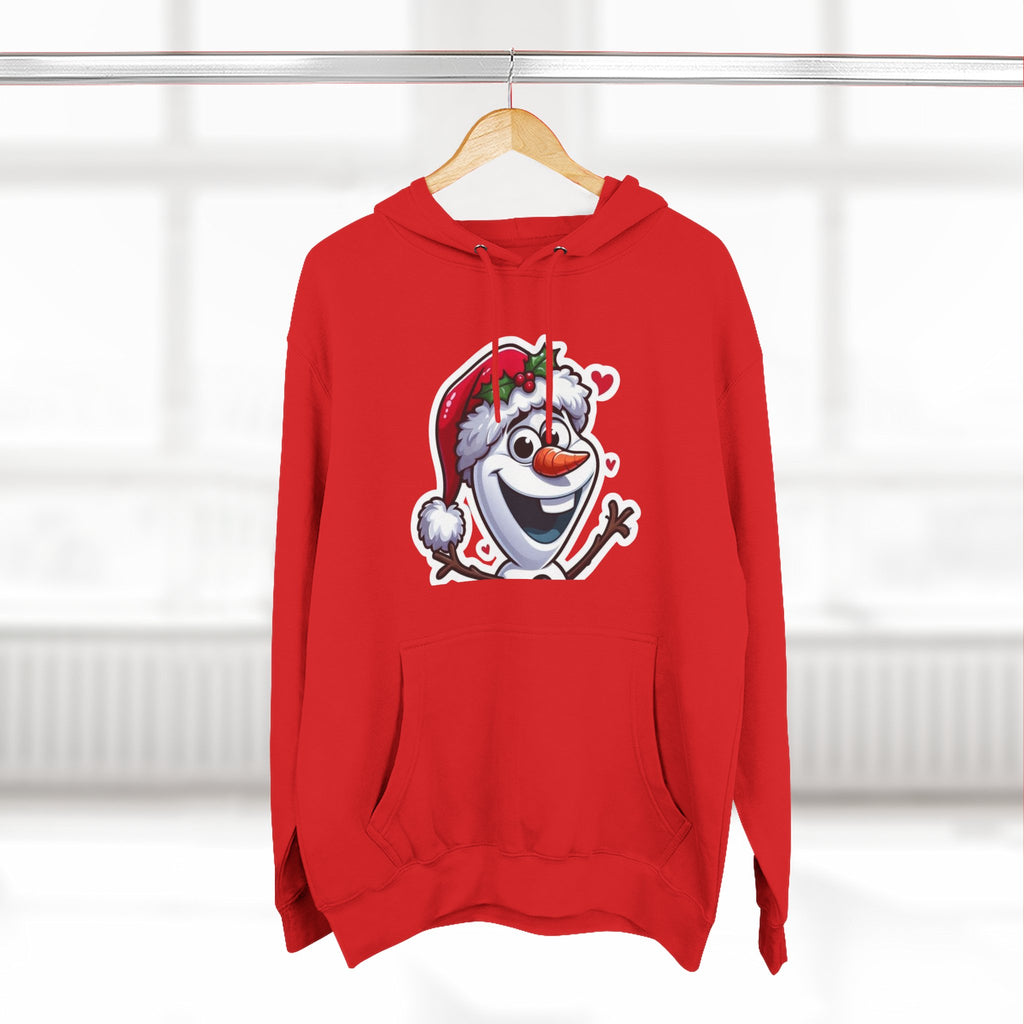 Holiday Snowman Hoodie — Cute Santa Hat Olaf-Style Winter Pullover
