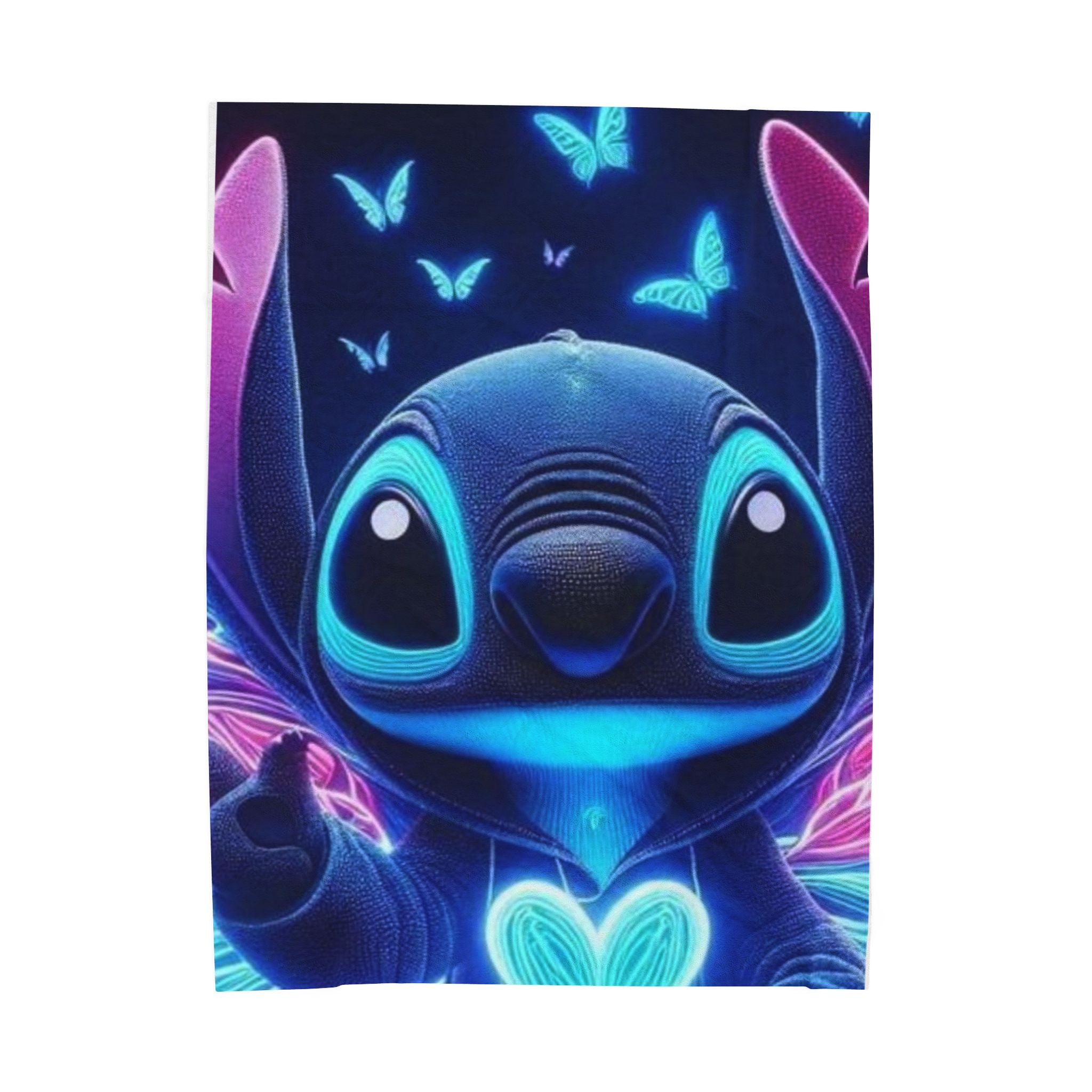Glow-in-the-Dark Plush Blanket with Heart Design, Cozy Throw, Gift for Kids, Bedroom Decor, Fun Sleepover Blanket