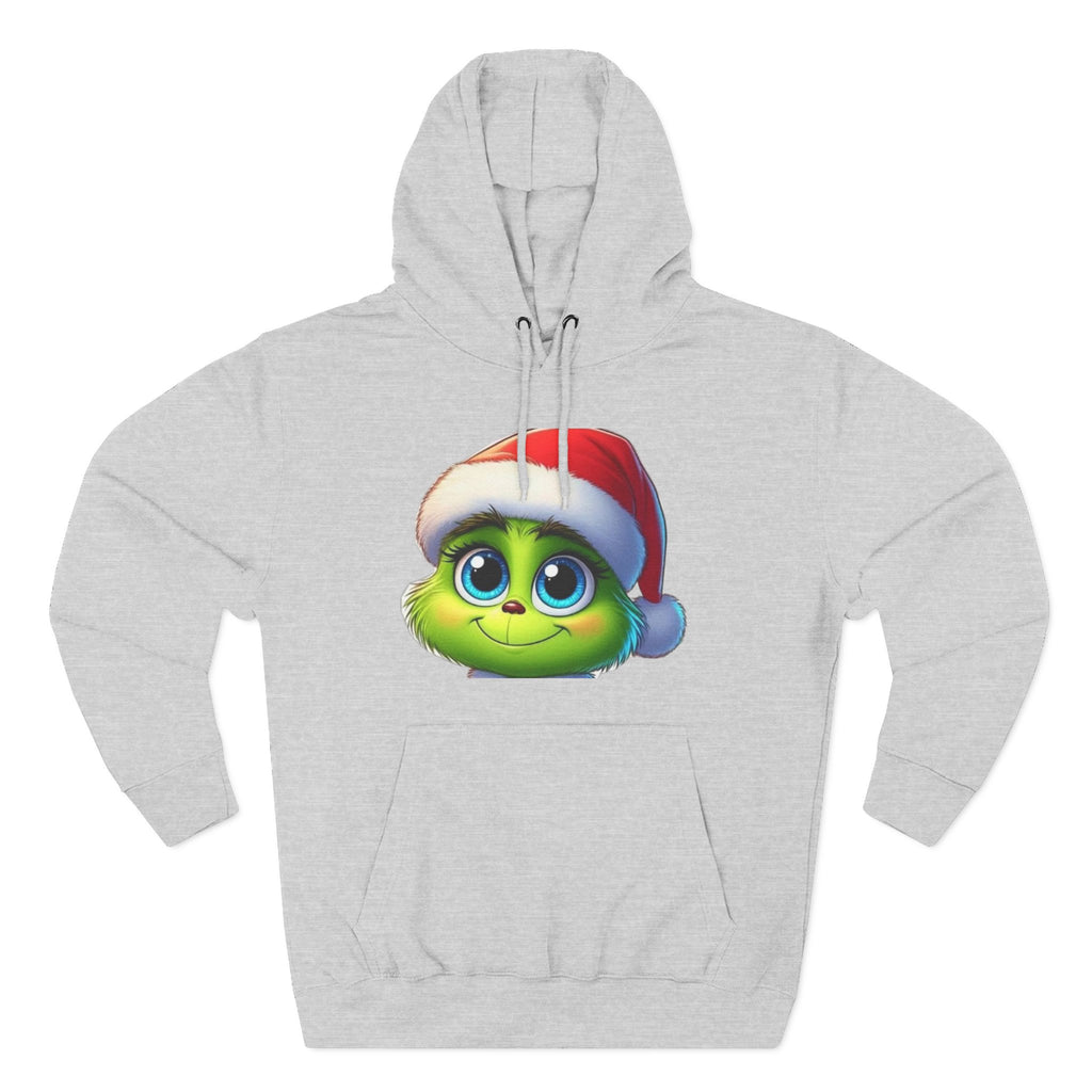 Christmas Grinch Face Hoodie — Cute Green Grinch in Santa Hat Holiday Sweatshirt