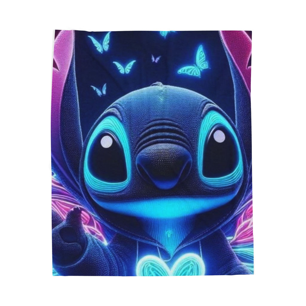 Glow-in-the-Dark Plush Blanket with Heart Design, Cozy Throw, Gift for Kids, Bedroom Decor, Fun Sleepover Blanket