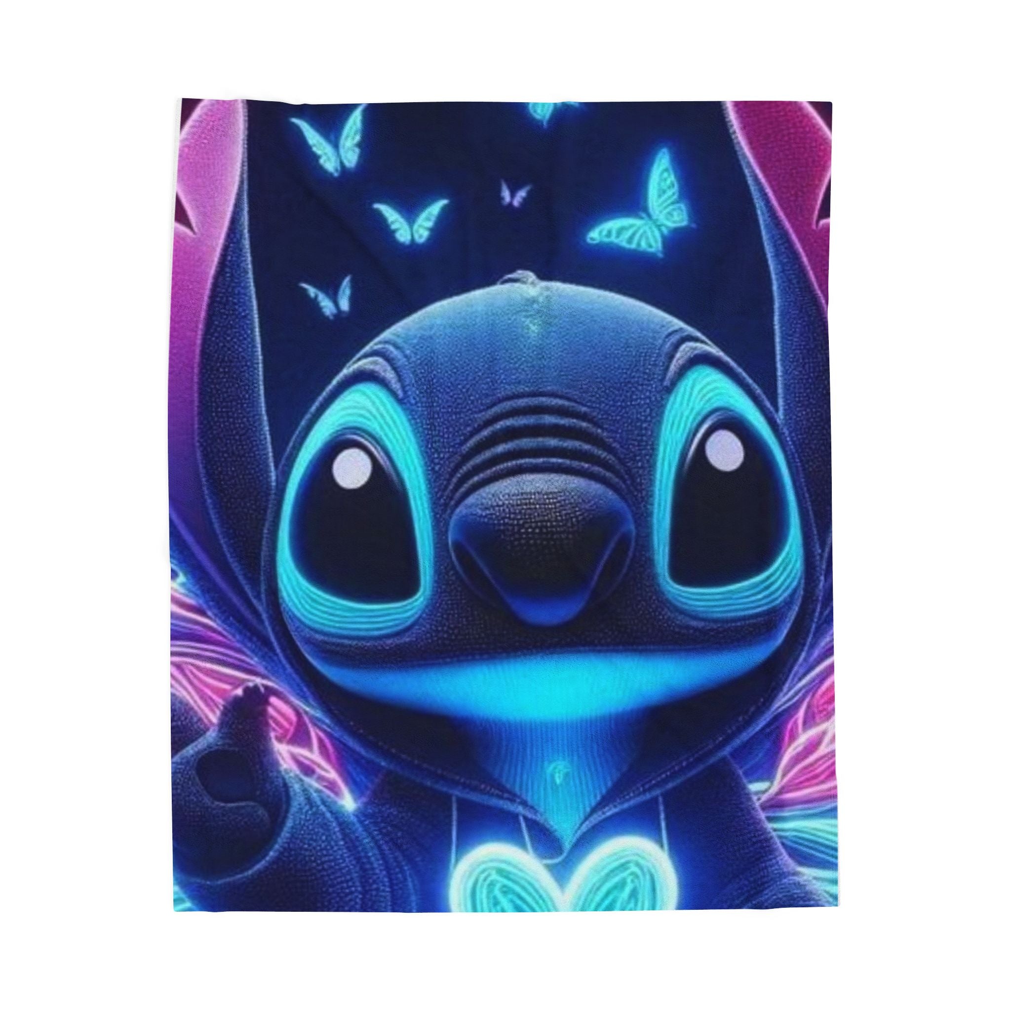 Glow-in-the-Dark Plush Blanket with Heart Design, Cozy Throw, Gift for Kids, Bedroom Decor, Fun Sleepover Blanket