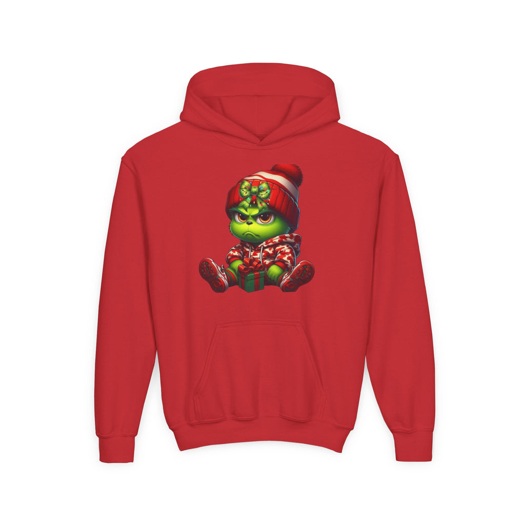 Youth Hoodie - Grumpy Grinch in Holiday Pajamas Christmas Sweatshirt