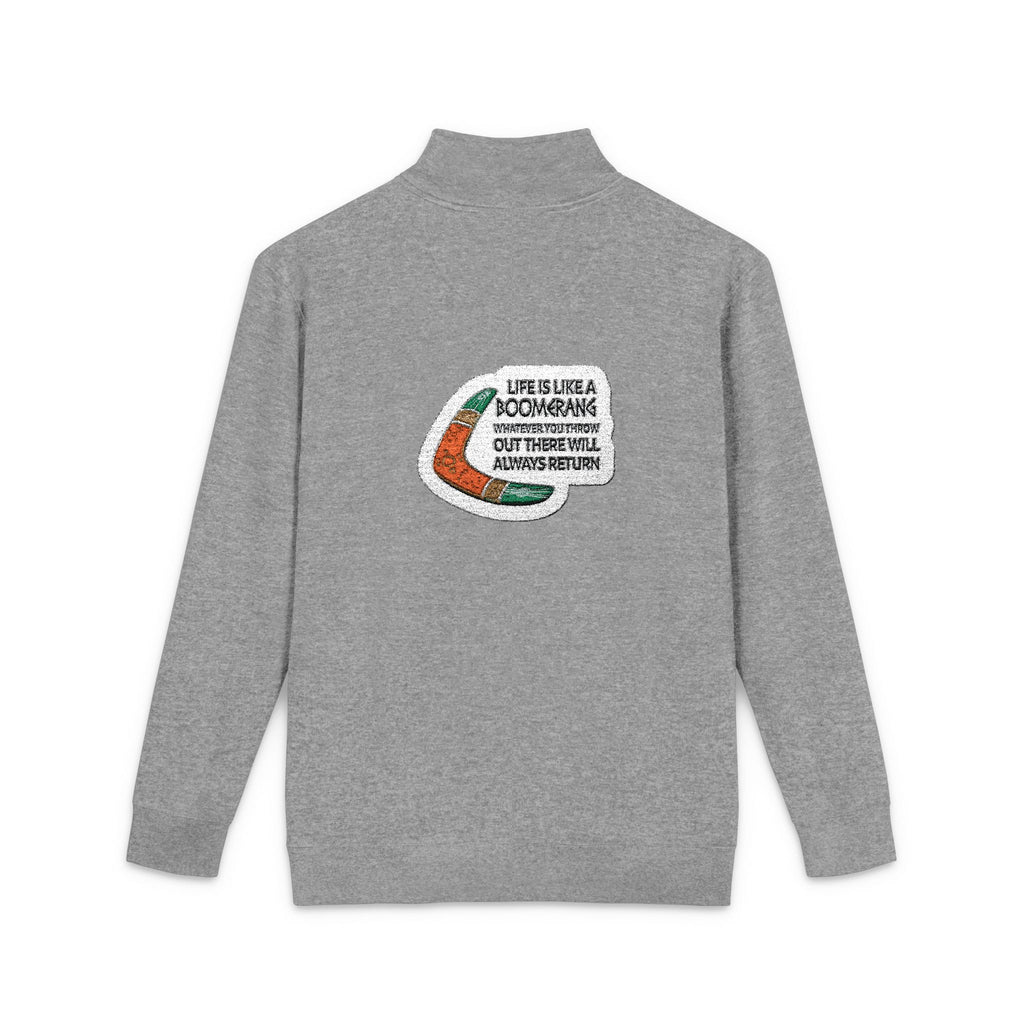 Embroidered Crescent & Calligraphy Fleece Pullover