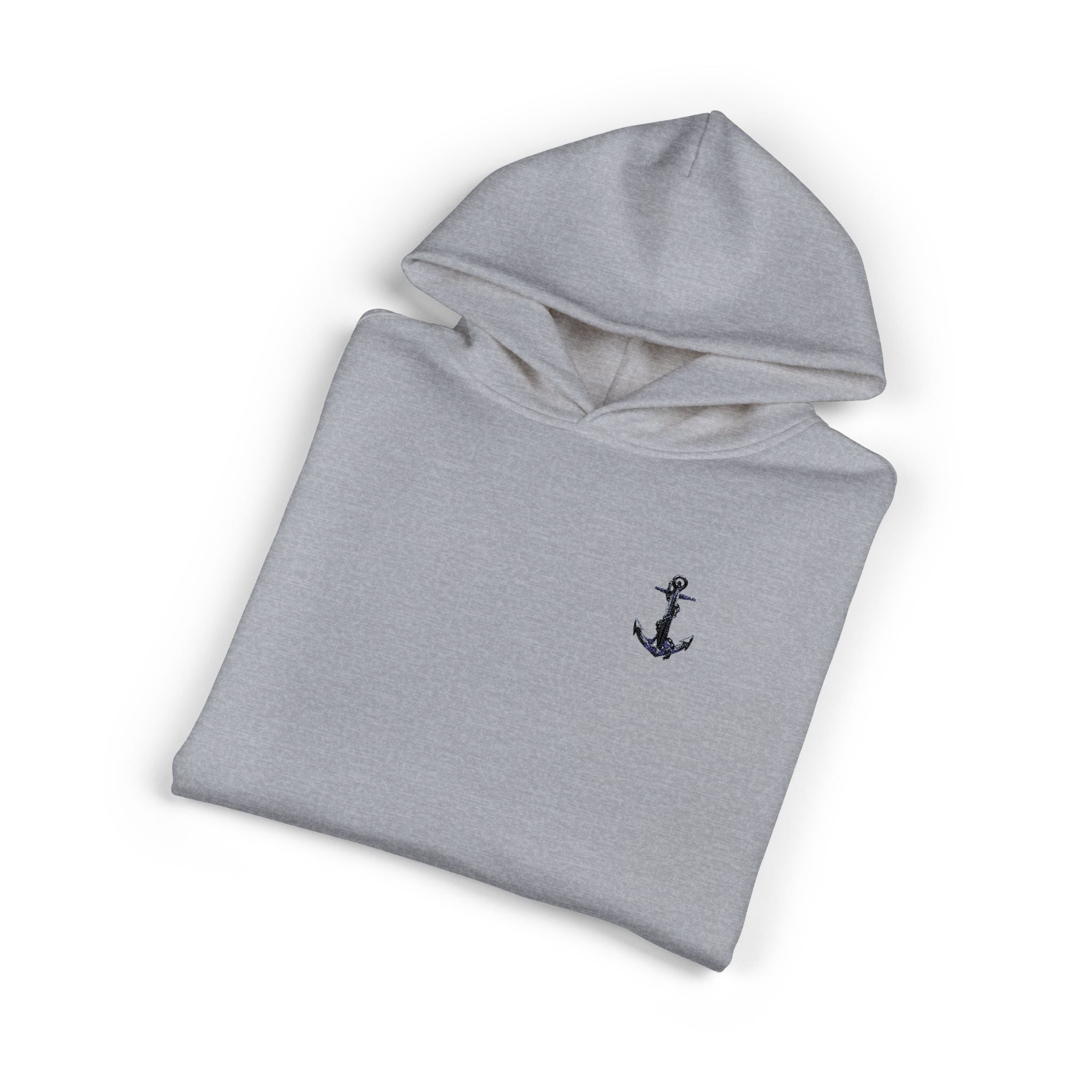 Anchor Embroidered Hoodie — Minimal Nautical Relaxed Pullover